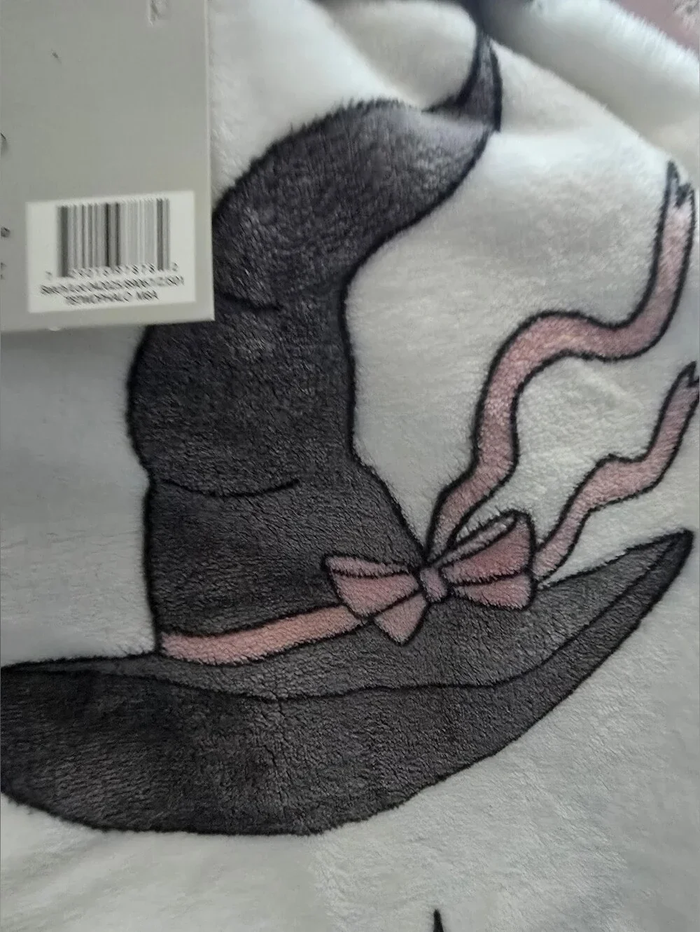 Deco Witch Hat Cauldron Soft Plush Throw Blanket Gray
